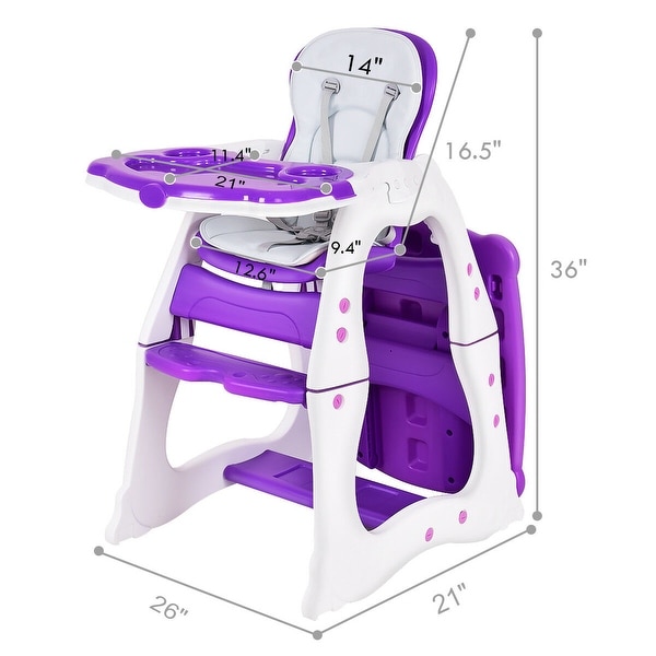 Costway 3 in 1 Baby High Chair Convertible Play Table Seat Booster See details